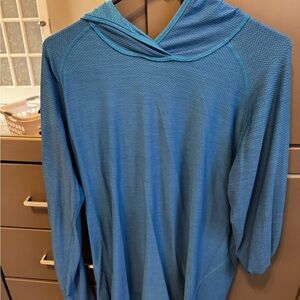 lululemon athletica blue Hooded t shirt